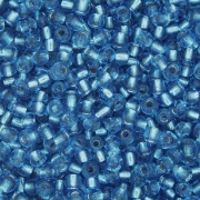 Miçanga 6/0 - 4.0x3.0mm - Azul Claro Transparente