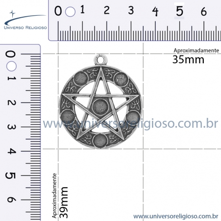 Pentagrama - Níquel Velho e Roxo - 39mm