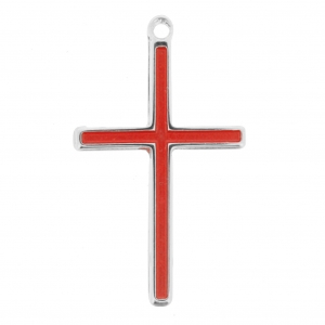 Crucifixo Colors® - Níquel e Vermelho - 35mm