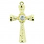Crucifixo Metal - Dourado com Strass - 48mm