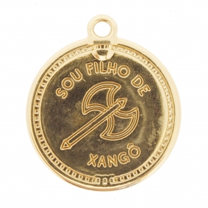 Medalha Xangô - Dourada e Resina - 30mm