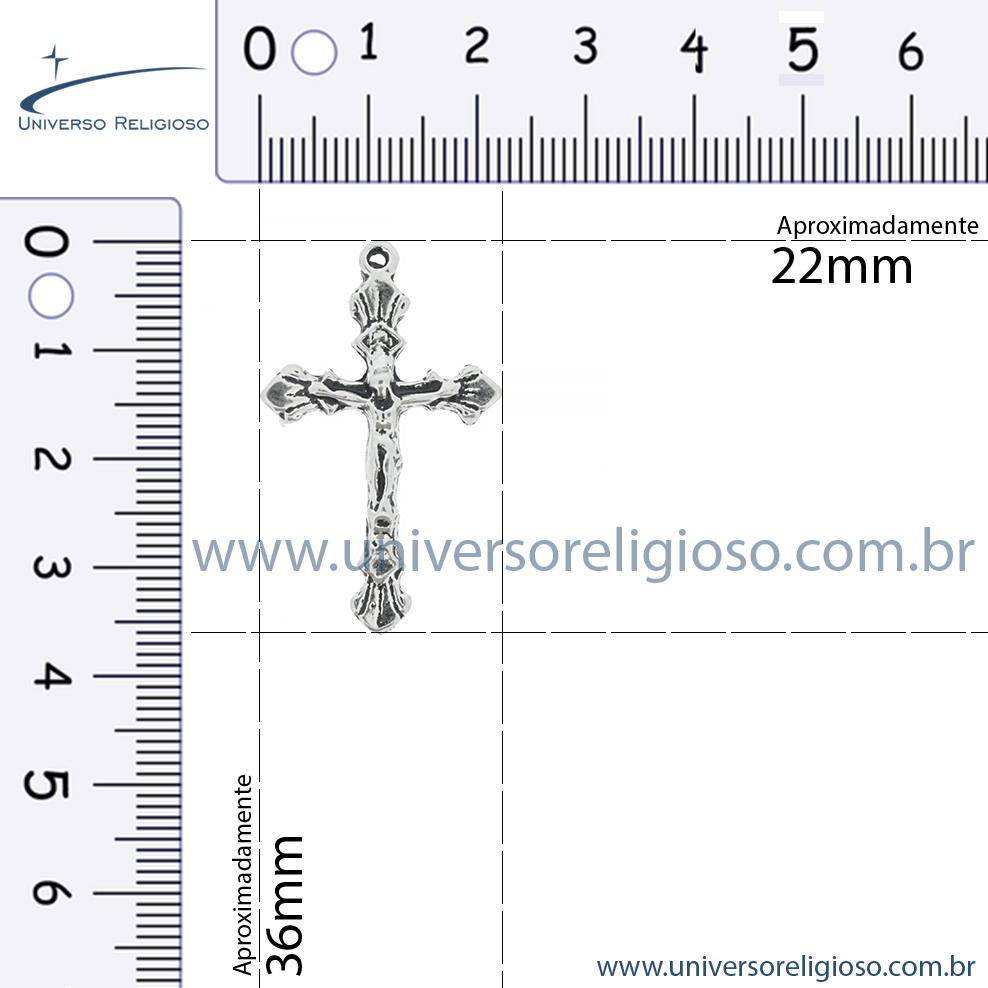 Crucifixo - Ouro Velho - 36mm  - Universo Religioso® - Artigos de Umbanda e Candomblé