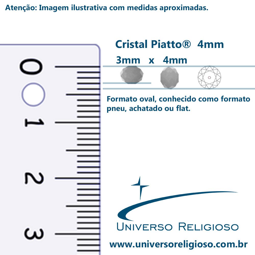 Fio de Cristal - Piatto® - Branco - 4mm - Universo Religioso® - Artigos de Umbanda e Candomblé