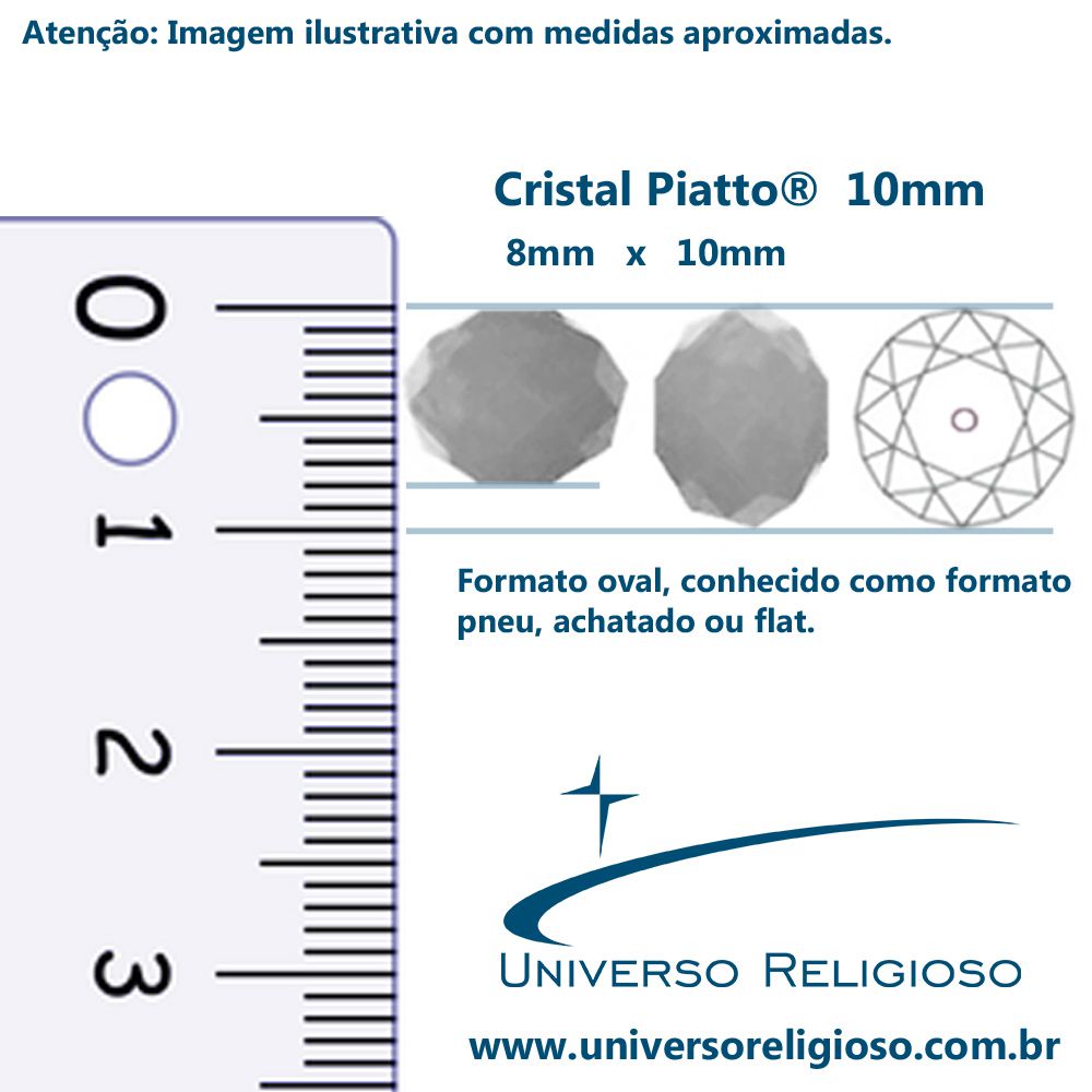 Fio de Cristal - Piatto® - Laranja Coral - 10mm  - Universo Religioso® - Artigos de Umbanda e Candomblé