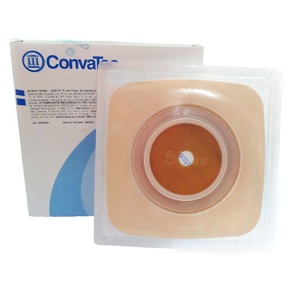Convatec Placa de Colostomia Sur-Fit Plus Microporosa 57mm- c/05 und