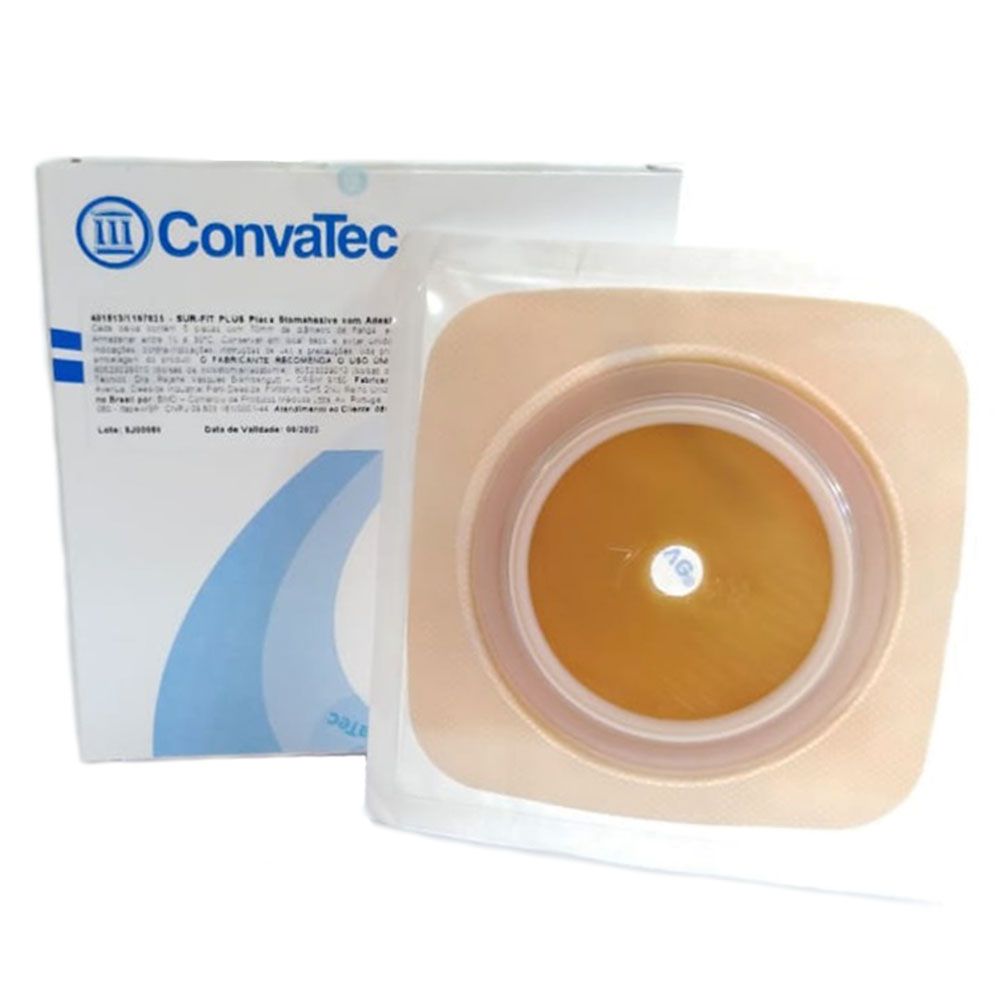 Convatec Placa de Colostomia Sur-Fit Plus Microporosa 70mm- c/05 und
