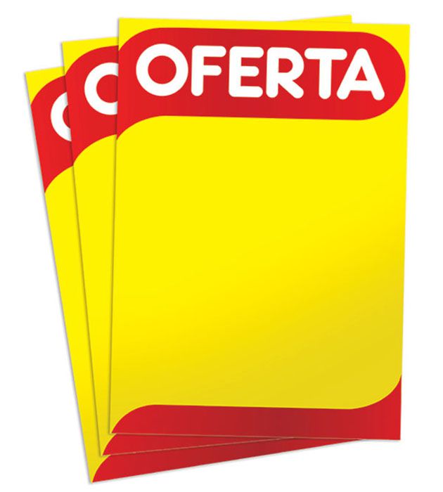 Cartaz Papel Cartão Amarelo e Vermelho Oferta A5 25 un