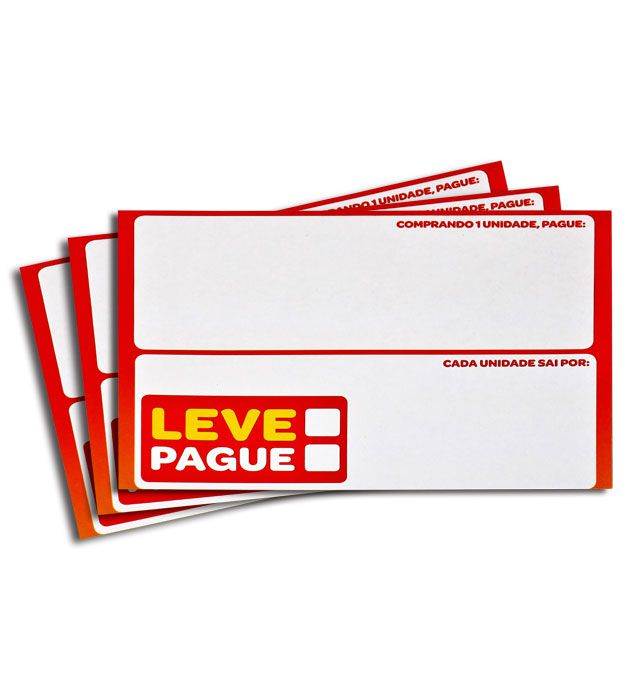 Cartaz Papel Cartão Chamada Leve e Pague Bco/Verm/Am 19X23 100 un