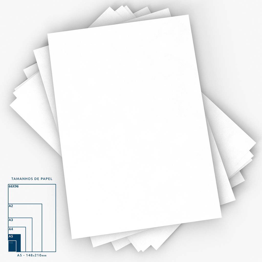 Cartaz Papel Cartão Laminado Liso Branco A5 100 un