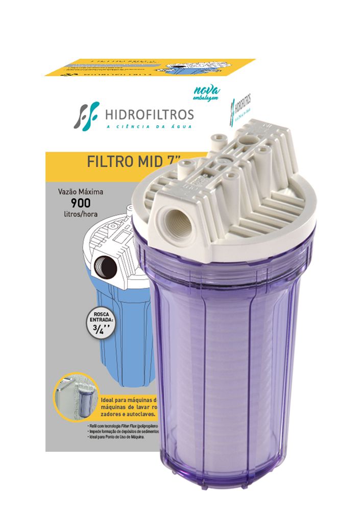 Filtro Mid 7 Transparente Filter Flux 907-0008 Hidrofiltros