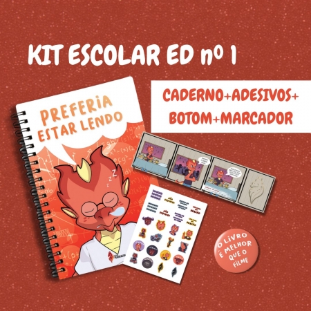 Kit 1 Caderno do Dragão "Preferia Estar Lendo"