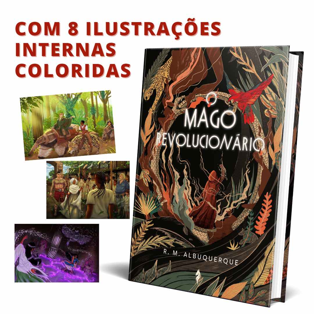O Mago Revolucionário - com 8 ilustrações internas coloridas e dois postais de brinde