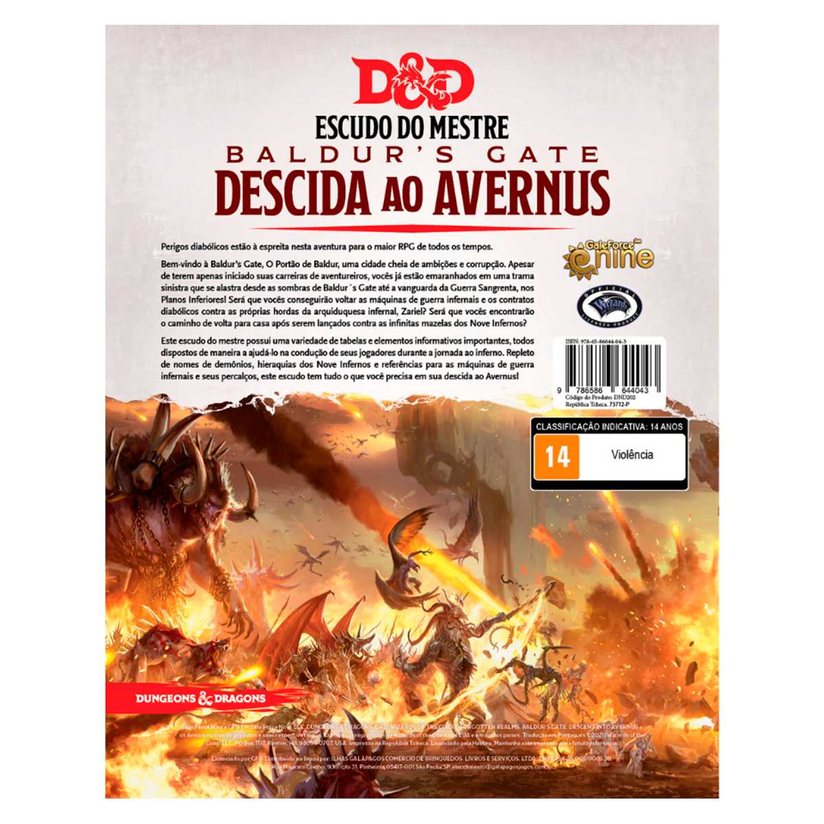 Dungeon Dragons Masters Screen - Escudo do Mestre: Descida ao Avernus