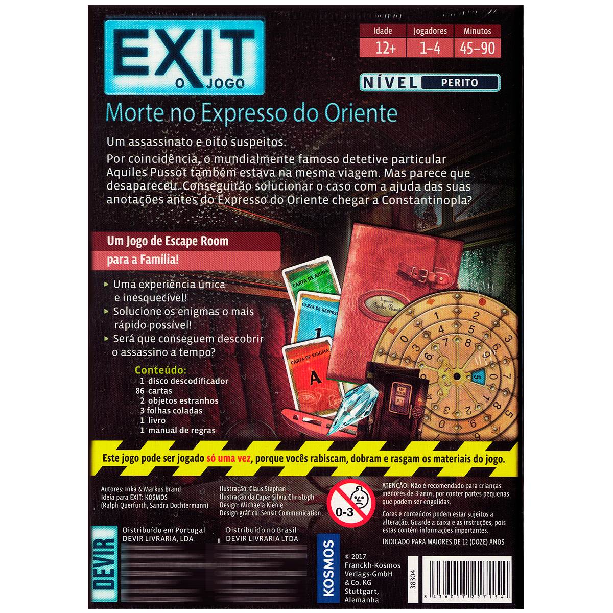 Exit Morte No Expresso Oriente Jogo de Tabuleiro