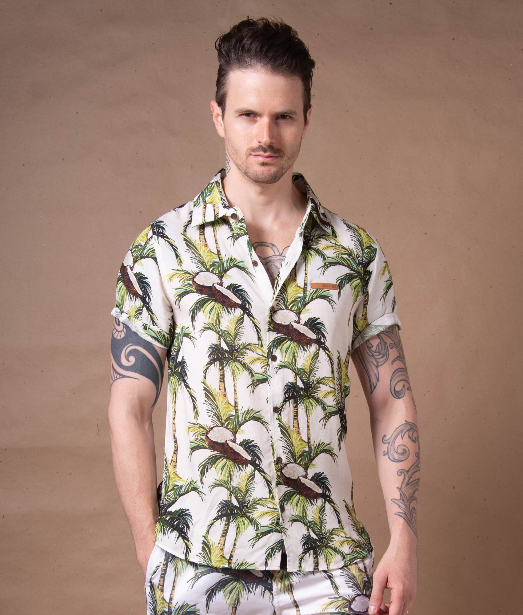 Camisa Coconut Tropical Manga Curta
