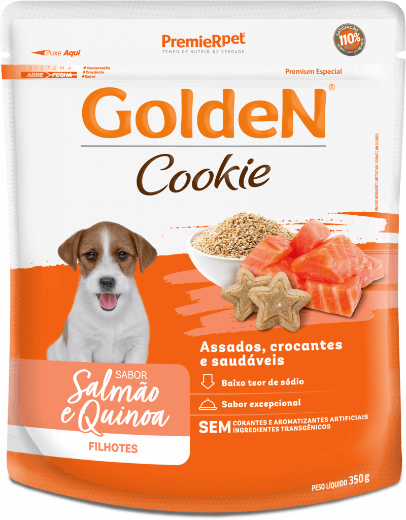 Biscoito Golden Cães Filhotes - Salmão e Quinoa 350g