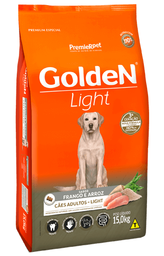 Ração Golden Light Cães Adultos Frango e Arroz - 15kg