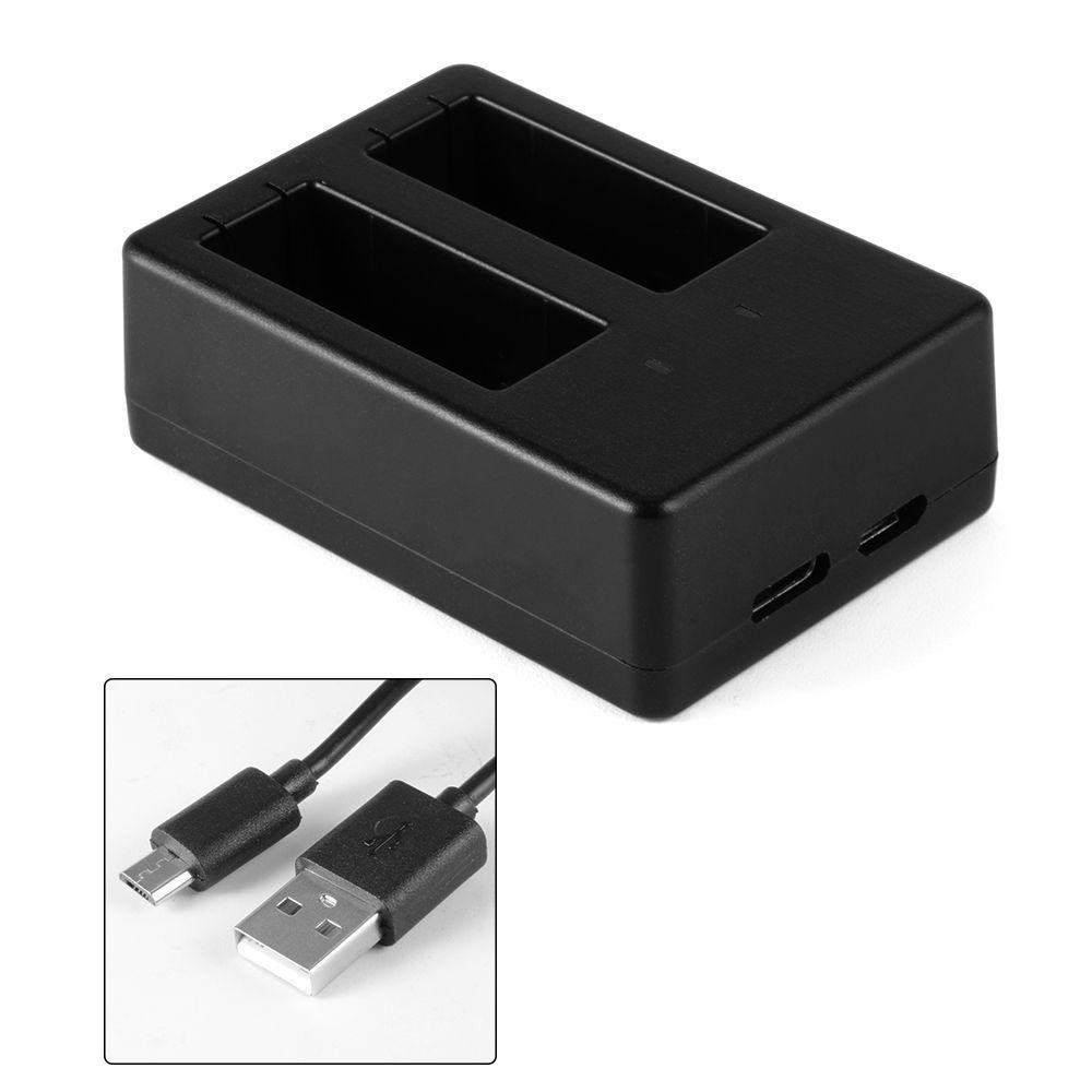 Carregador USB Duplo De Bateria compatível com Gopro Hero 5 6 e 7 inclusive Black