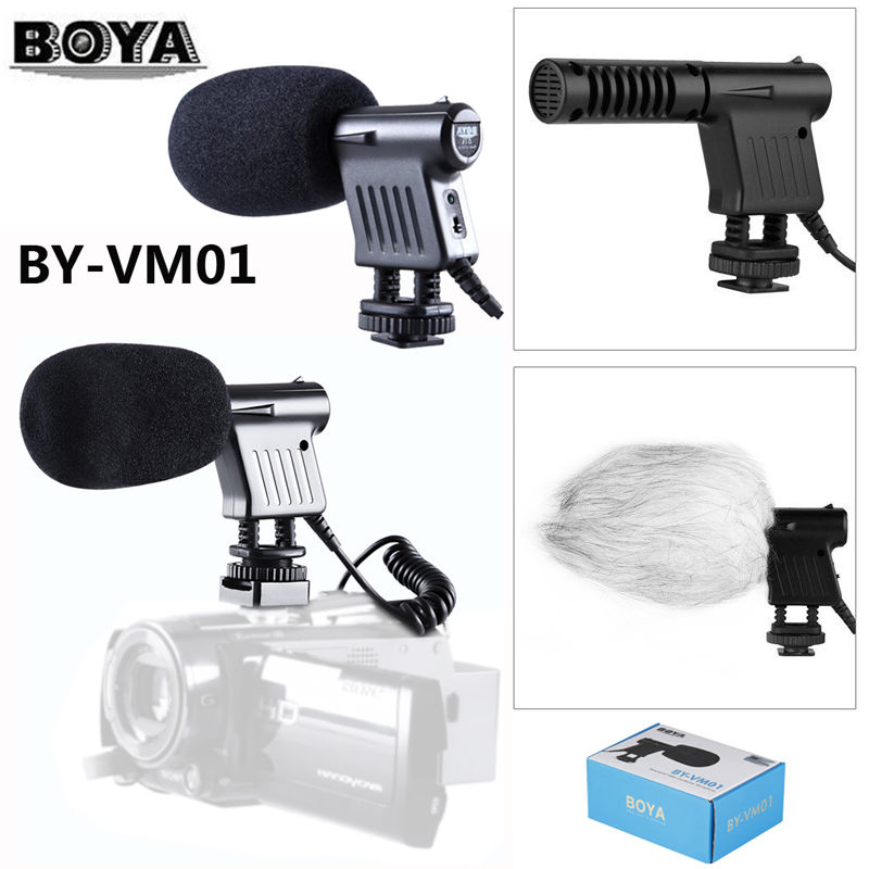 Microfone Direcional Boya Original BY-VM01 Shotgun Para Câmeras DSLR