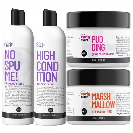 Kit Curly Care No Spume 2x300ml + Máscara Marshmallow e Pudding