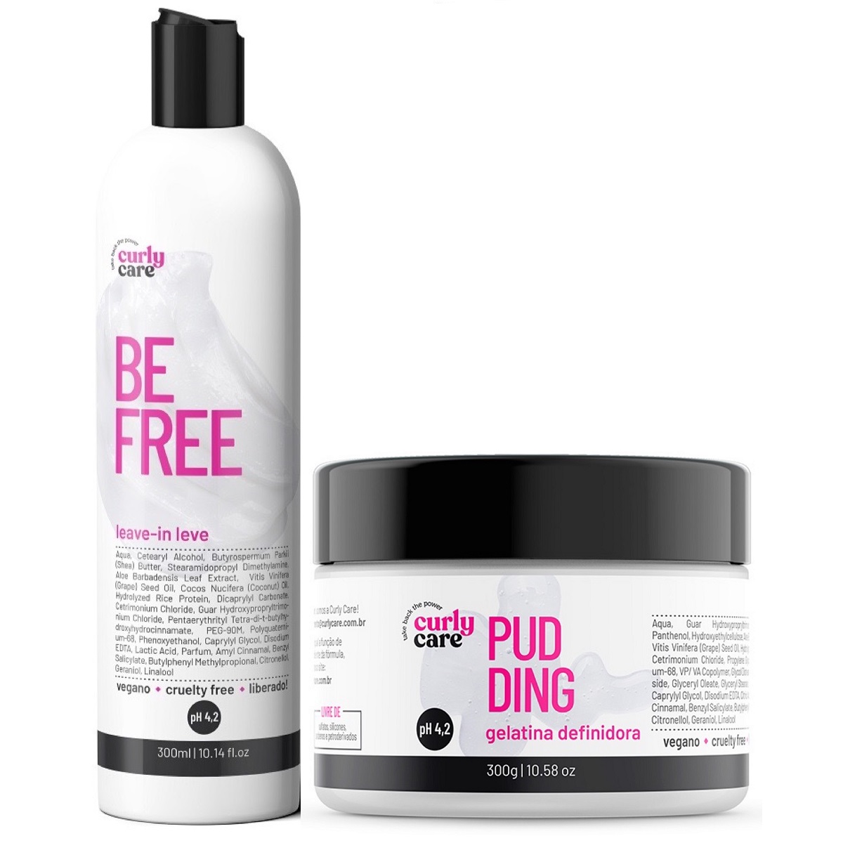 Kit Curly Care Pudding Gelatina E Be Free Leave-in Leve