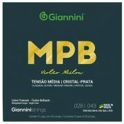 Encordoamento Giannini MPB Cristal Prata Nylon Tensão Media