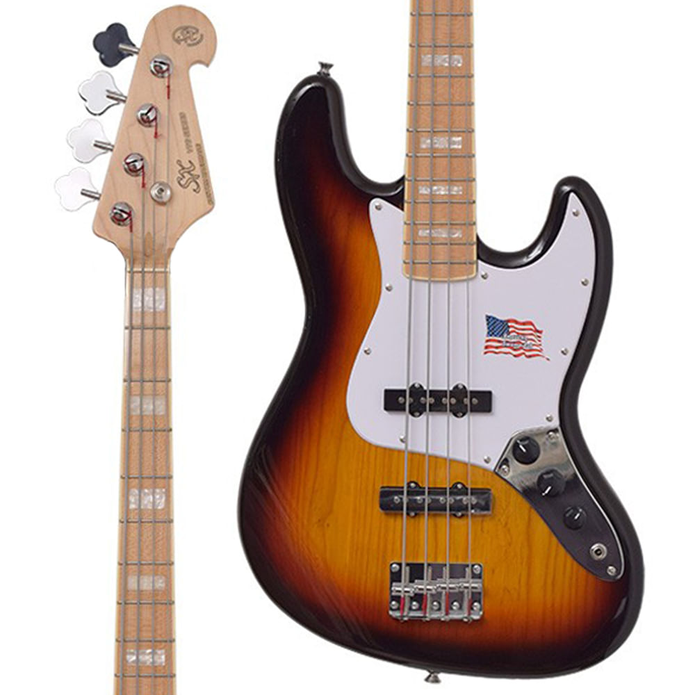 Baixo SX 4 Cordas em Ash americano SJB75 Jazz Bass