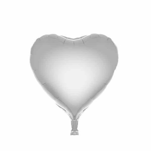 Balão Metalizado Coração Prata 10
