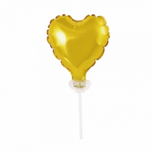 Balão Topo de Bolo Coração Dourado