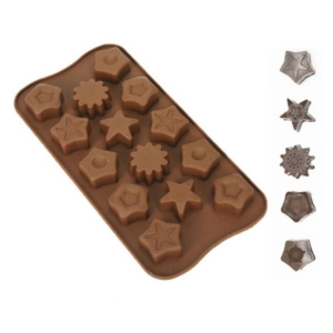 Forma de Silicone para Chocolate Estrelas