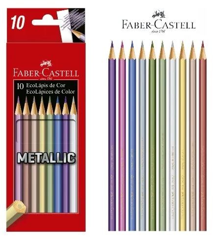 Caixa Lapis De Cor Metalico 10 Cores - Faber Castell