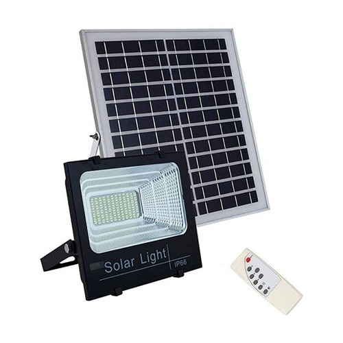 Refletor Solar 100W Holofote Ultra Led Branco Frio IP66 com Controle Remoto