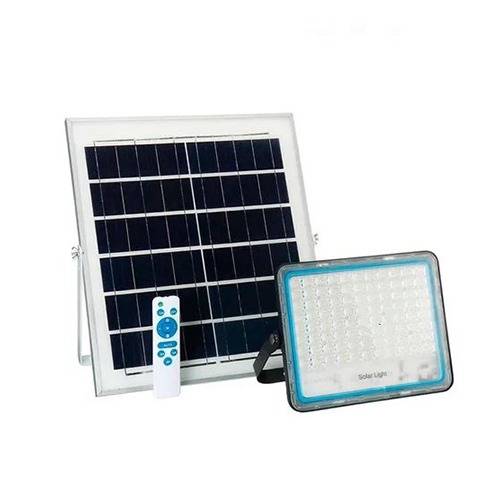 Refletor Solar 300W Micro Led Branco Frio IP66 | Com Controle Remoto