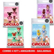 COMBO Com 4 Kit's Amigurumi Bailarinas Círculo