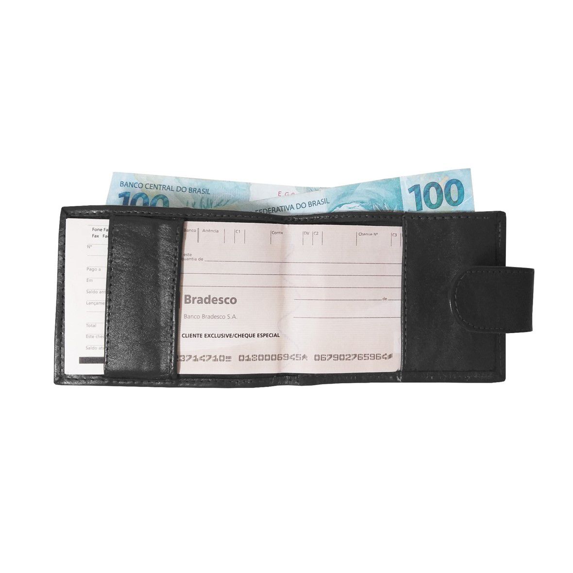 Carteira 11 Passador - Masculina de Bolso em Couro (460TN11) Porta Cartão, Cédula, Cheque, Níquel, RG