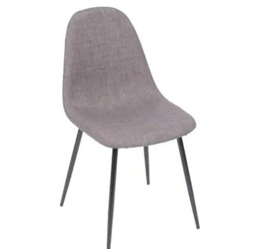 Cadeira Charla Linho Base Metal Preta OR Design