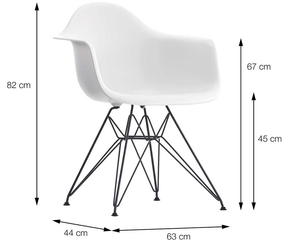 Cadeira Eames Com Braço Base Cromada OR Design