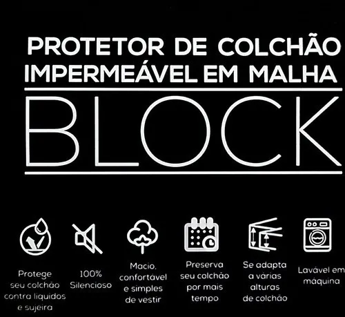 Protetor Impermeável Block Malha para Colchão, Com Elástico, F.A. Colchões, King 1,93x2,03