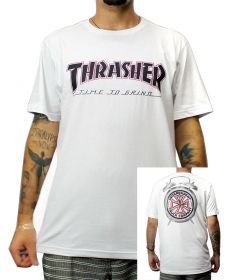 Camiseta Independent x Thrasher TTG Branca