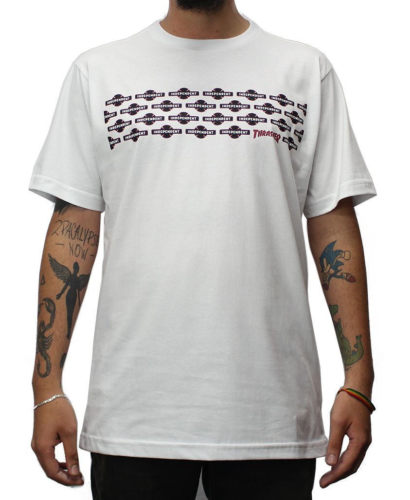 Camiseta Independent x Thrasher Pentagram Branca
