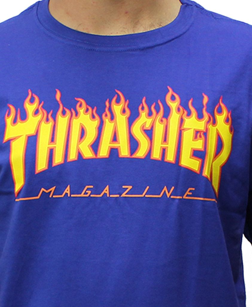 Camiseta Thrasher Magazine Flame Azul Royal