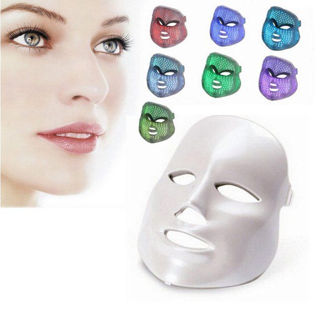 Máscara LED Facial 7 Cores  c/ Pescoço para Fototerapia - Colorful LED Beauty Mask