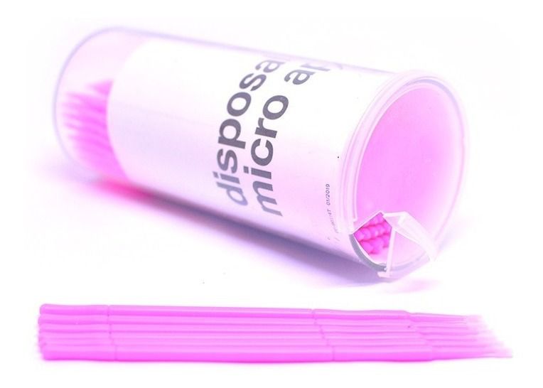 Microbrush Aplicador Para Cílios e Sobrancelhas 100 Hastes