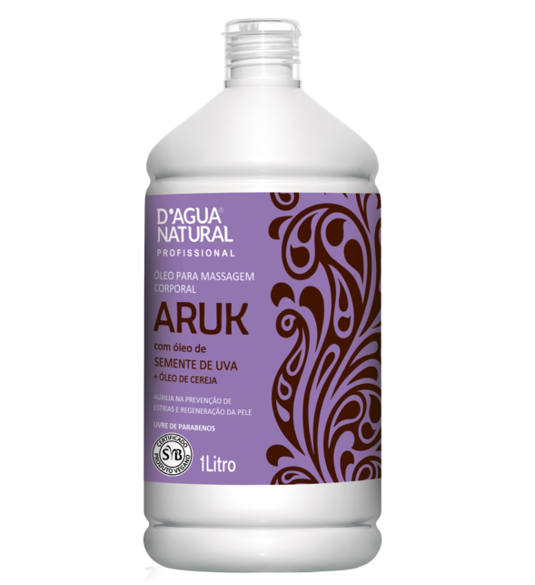 Óleo para massagem Corporal Aruk Semente de Uva e Cereja 1L - D'água Natural