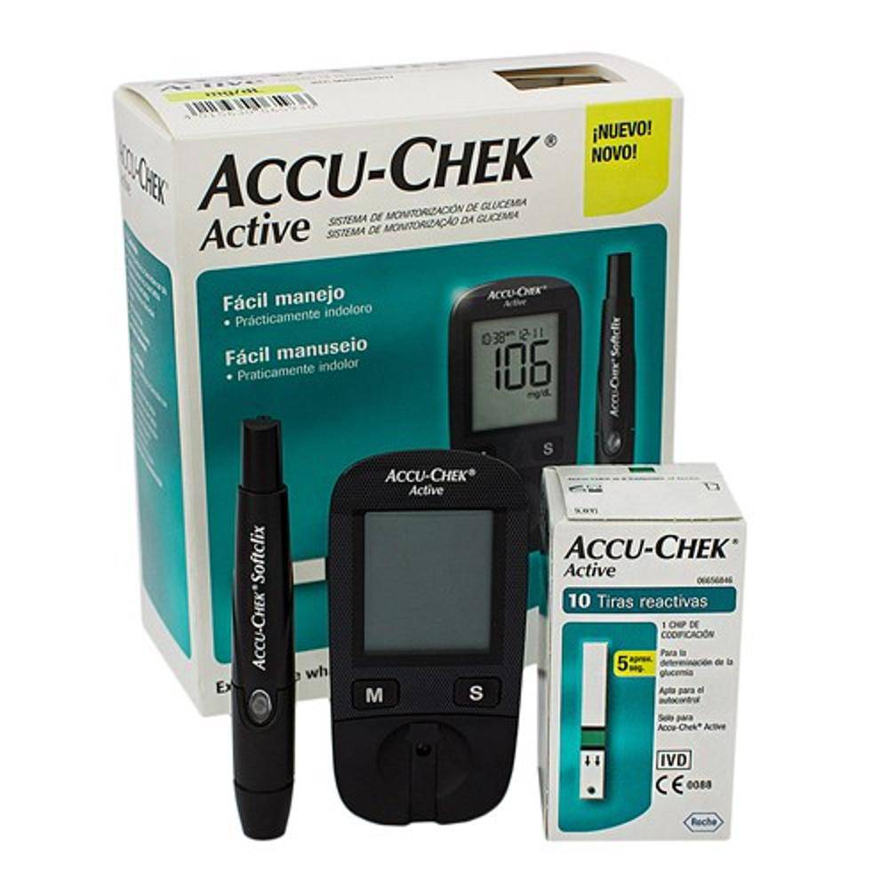 Kit medidor de glicemia accu-chek active