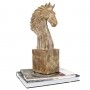 Estatua p/ Decoração Luxo Chess Busto Grande Cavalo Brown