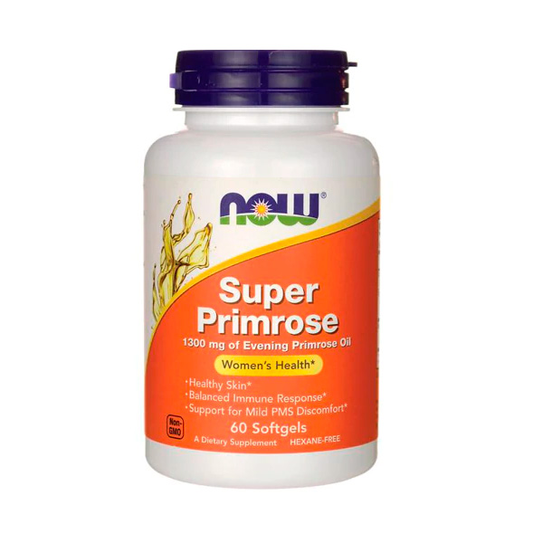 Super Óleo de Prímula 1300 mg 60 softgels Now Super Primrose