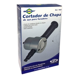 Cortador de Chapa p/ Furadeira BRASFORT Aço Inox Cobre Alumínio Plástico e Fibra de Vidro