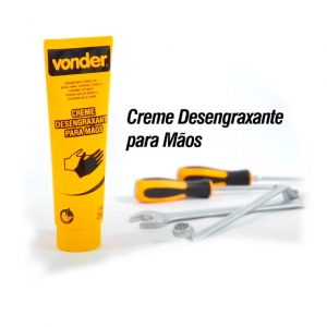 Creme Desengraxante para Mãos VONDER 250g com Hidratante Limpa Graxa Óleo Tinta