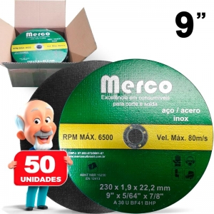 Disco de Corte MERCO Aço Inox 9